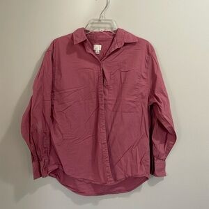 A new day mauve pink button down pocket top